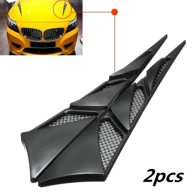 2pcs Fashion Universal Car Hood Vent Air Side Flow Intake Cover, Auto Exterior Hood Side Door Decorative Cover Trim, Universal Automotive Accessories
