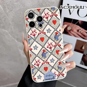 Case for iPhone 16 E Pro Max 15 Plus 14 13 12 11 XS XR Paddington Bear Pattern Anti-Slip Shockproof Durable TPU Silicone Rugged Phone Cover