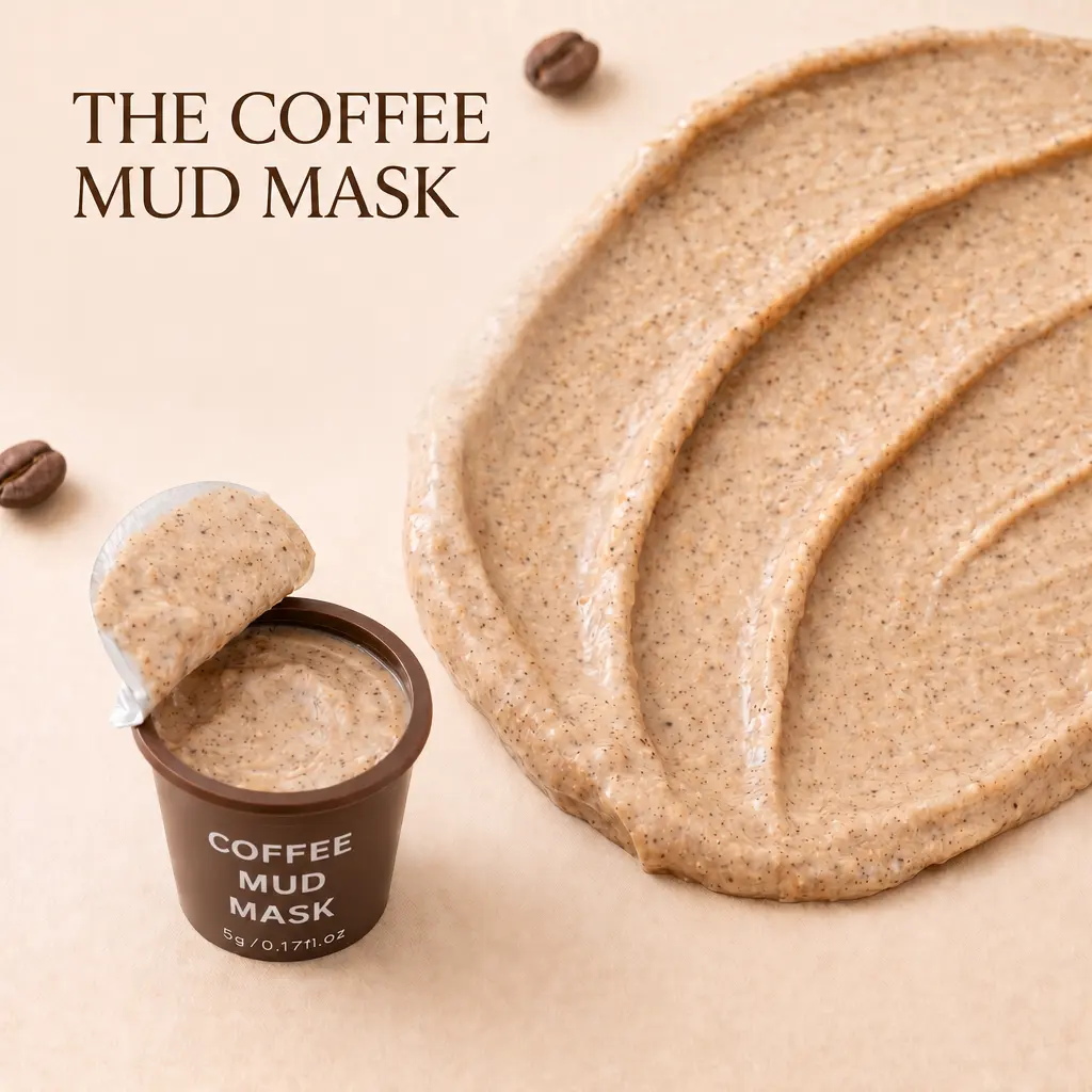 Coffee Seed Powder Mud Mask, 8 Count - Gentle Exfoliating & Deep Cleansing Face Treatment for Glowing, Hydrated Skin, All Skin Types, Glowing Skin, Caffeine Mix