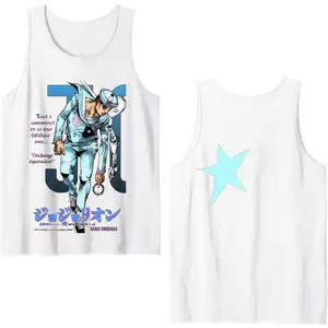 Josuke Higashikata JoJo Bizarre Adventure Part Eight Tank Top, JoJolion Manga Hero Graphic Sleeveless Shirt, Retro Anime Panel Art Aesthetic Summer Top, Classic JoJo Universe Inspired Muscle Tee, JoJo Fan Tank Top
