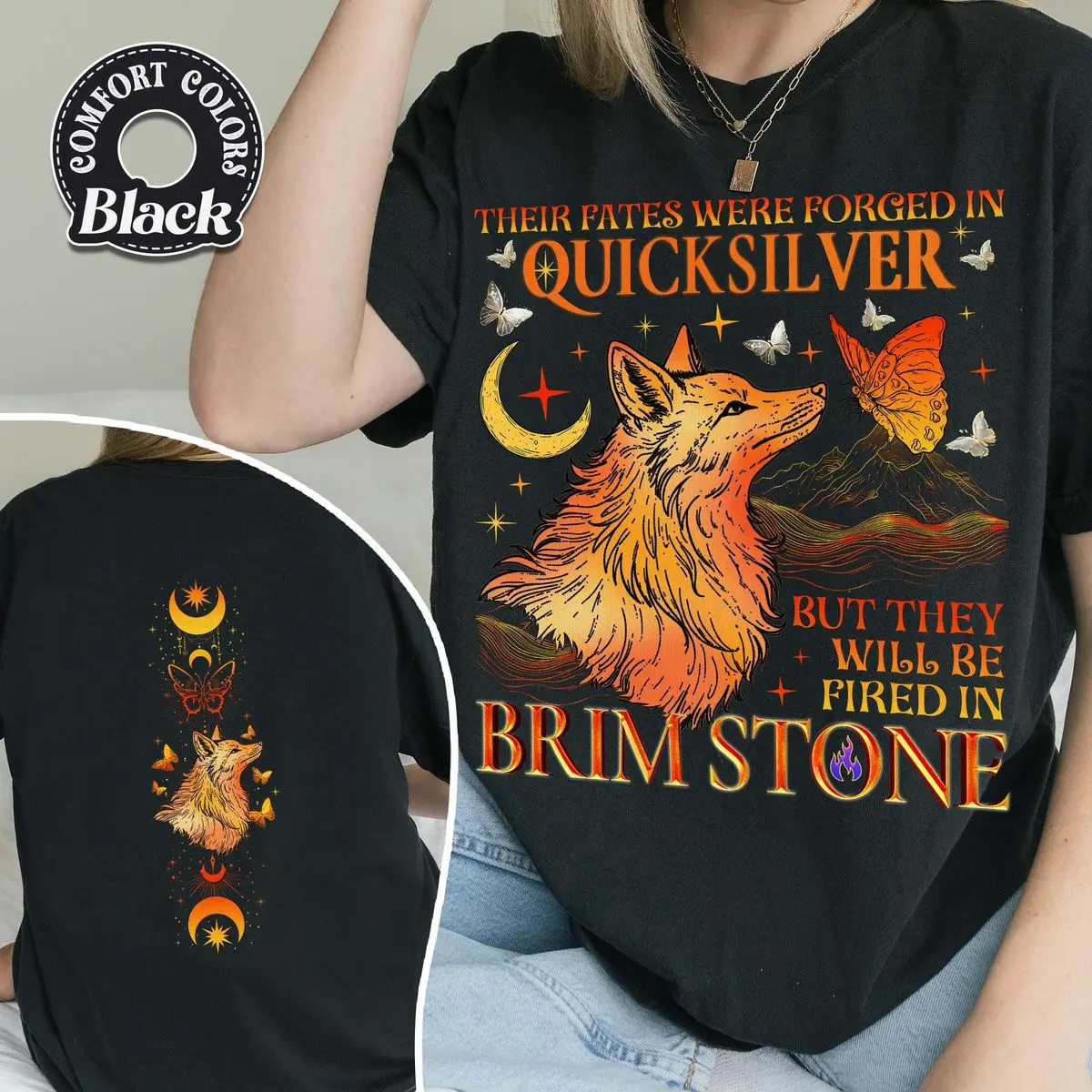 Comfort Colors Brimstone Quicksilver Two Sided Shirt, Fae And Alchemy Series Tshirt, Kingfisher Fantasy Book Tee, Gift For Book Lover, Unisex Garment-Dyed Tee, Crewneck Top
