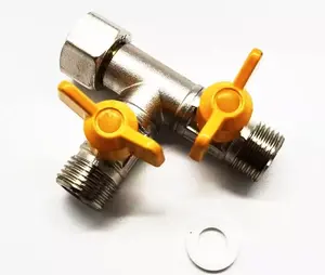 2 Way Gas Line Splitter Connector Valve Switch