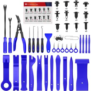 Nilight 102-Pcs Comprehensive Car Repair Tool Kit Set, Including 12-Size Impact-Resistant Nylon Fiber Push Pin Bumper Retainer Clips, Fastener Terminal Remover, Round Handle Crowbar, Car Panel Removal Tool & Auto Clip Pliers