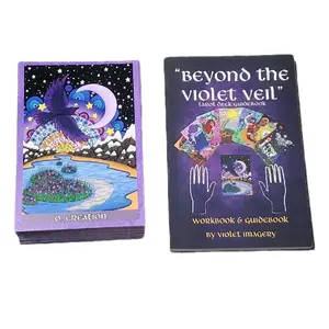 Violet Imagery "Beyond the Violet Veil" Tarot Deck & Guidebook - 83 Self-Drawn Cards & 200+ Creative Journaling Prompts for Intuitive Practice