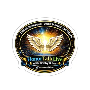I am a Donor -HonorTalk Live Wings Logo Die-Cut Sticker | Podcast Emblem, Organ Donor Message