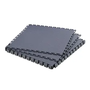 【Summervibes】VEVOR Garage Floor Tiles Interlocking, 8 Pack 20.2 x 20.2 x 0.2 in Interlocking Modular Garage Flooring Tiles, Diamond Plate Slip-Resistant PVC Mats for Workshop,Warehouse,Tool Room, Graphite Gray