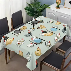 Thanksgiving Pattern Tablecloth Set, Fabric, Suitable for Dining Tables, Tea Tables, TV Stands, Picnic Mats, Home and Party Use
