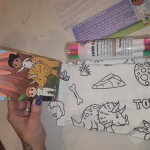 Craftikit Kids Coloring Pajamas Set with Markers Soft Bamboo 2-Piece Unisex PJs Snug Fit Farm Animal, Unicorn & Butterfly Themes Ultimate Stretch Seasonless Wear Sleepwear Cartoon Print