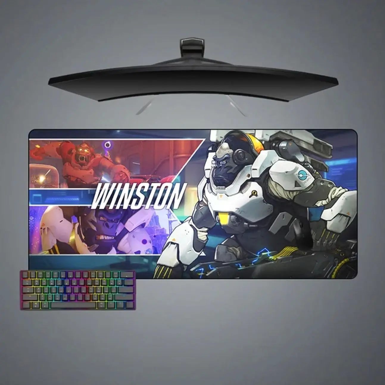Overwatch Winston Design Gaming Mouse Pad, Computer Desk Mat