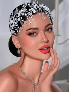 Elegant Crystal Flower Bridal Hair Accessories Handmade Wedding Party Photography Headpiece
