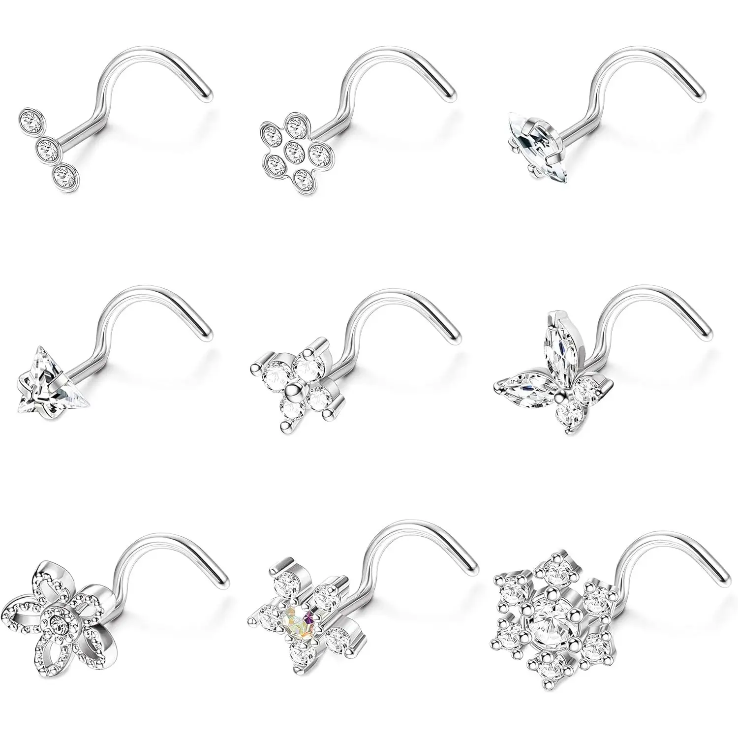 Silver Screw Nose Ring