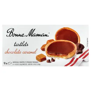 Bonne Maman Tartlets, Chocolate Caramel, 9 Tartlets, 0.53 oz (15 g) Each