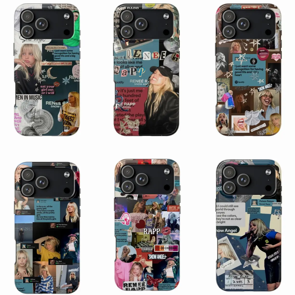 Renee Rapp Snow Angel Phone Case, Bite Me Tour,  For Iphone 17, 16 15, 14, 13, 12, 11, X, 7 , 8 Pro Max X XR XS 8 SE Mini Plus