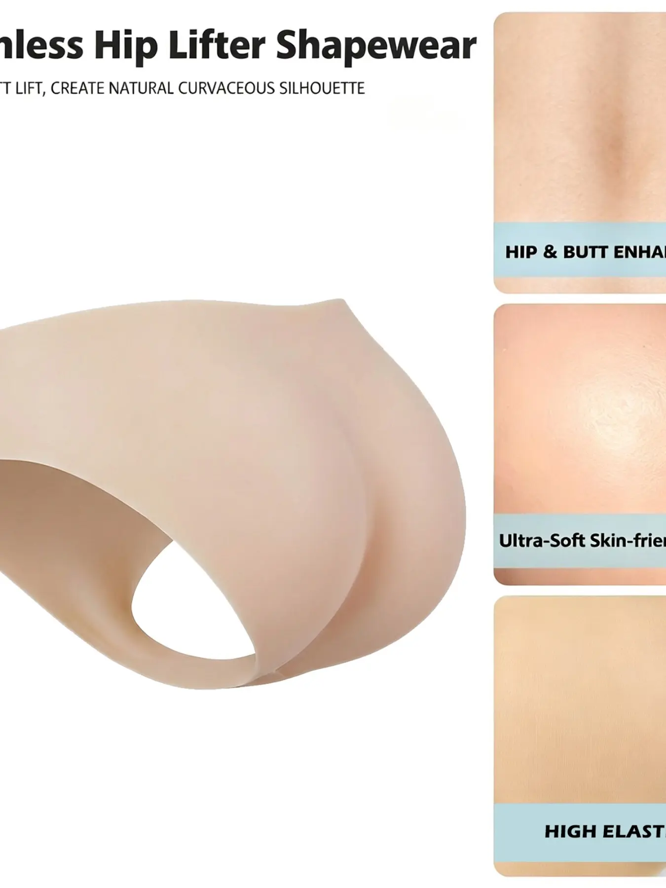 Thick Padded Silicone Butt Lifting Panty High Waist Tight Fit High Waisted Shaping Shapewear for Body Shaping S Curve Boost Confidence Comfortable Wear