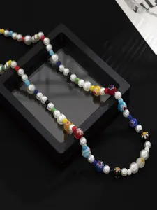 2024 New Style Faux Pearl Decor Beaded Necklace, Colorful Beaded Necklace for Women & Men, Trendy All-match & Exquisite Jewelry for Birthday Gift