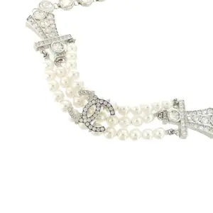 Pre-owned CHANEL Faux Pearl Small Leather Goods Pearl Necklace