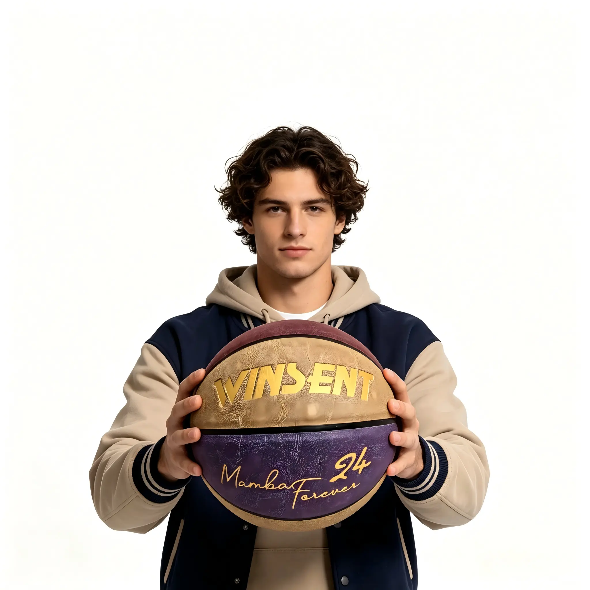 Retro Suede Basketballs for Beginners, No. 24 Commemorative Training Equipment, Anti-Slip and Wear-Resistant for Cement & Plastic Courts