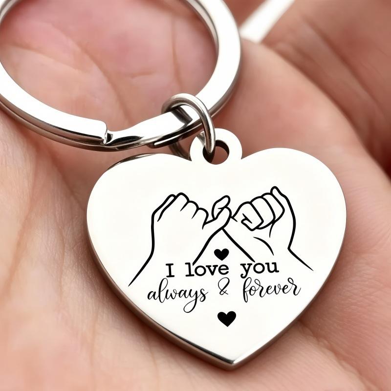 Heart Shaped Keychain, Fashionable Letter Pattern Keychain for Women & Men, Trendy All-match & Exquisite Keychain for Birthday Gift, Personalized Heart Tag