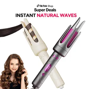 Automatic Curling Iron 1/1.25 Inch, 4 Temperatures, Bi-Directional Rotation, Anti-Scald, Anti-Tangle, Automatic Shutoff, Styling Tool Rotating Barrel Curling Iron, Christmas Gift