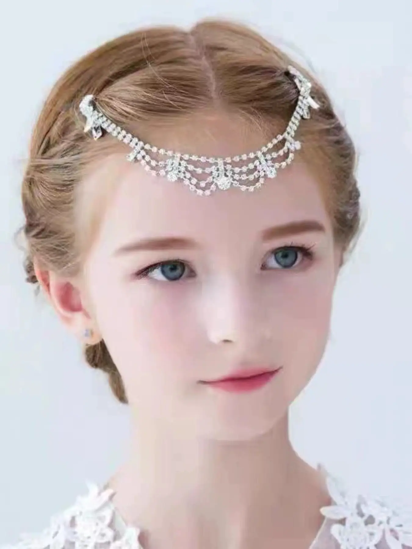 Festival Performance Headwear, Cute Princess Style Fashion Glamour Rhinestone Hairband, Elegant Dress Accessory, Sparkling Hair Chain