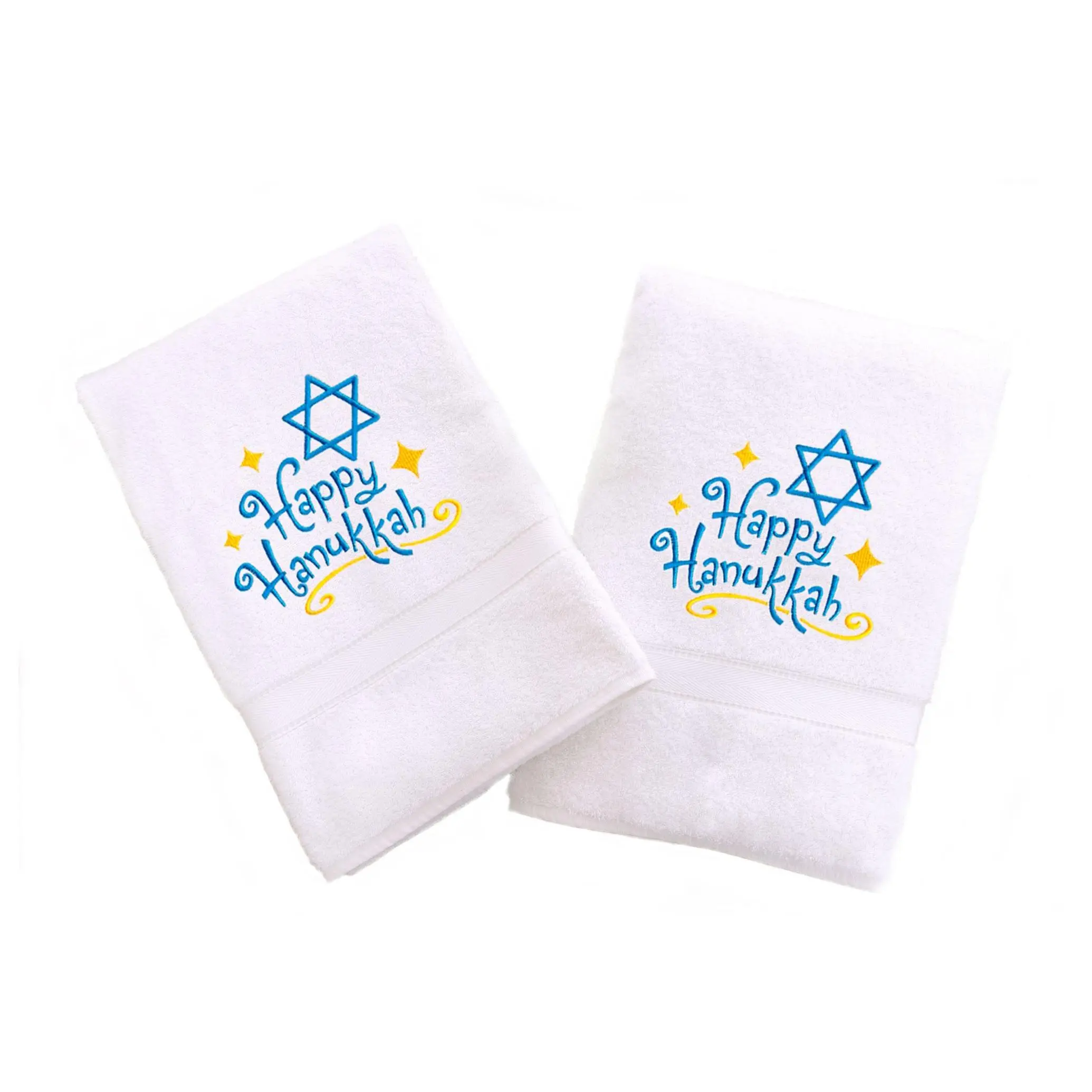 Linum Home Textiles Embroidered Hand Towels wit h Happy Hanukk
