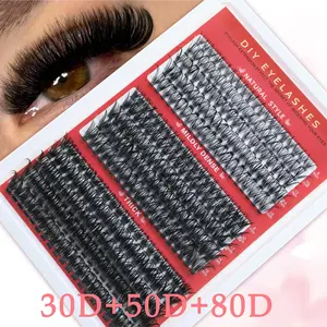 Lash Extension Kit D-Curl Mixed Capacity Ideal for Home Application Beginner Friendly Non Toxic Dense Lashes Patch Form Eyelash Extensions