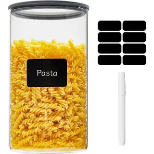Flour Sugar Storage Containers, 1-Gallon(4.2Qt) Cereal Containers Storage with Airtight , Glass  Jars for Oats, Cereal and