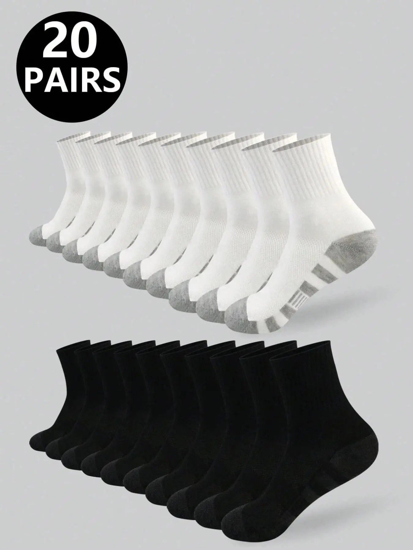Men's Crew Socks, Fall Winter Medium Thickness Patchwork Ankle Socks, Basketball Sports Mid-Calf Socks, Casual Comfortable Running Socks, Athletic Sock