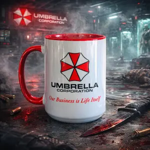 Umbrella Corporation Ceramic Coffee Mug, Resident Evil Ceramic Coffee Accent Mug, Perfect Gift for Him & Her
