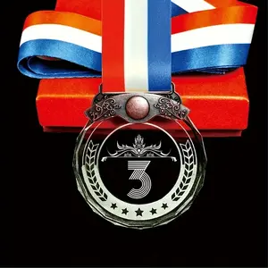 20251 Medal Prizes Sports Trophy Carving Marathon School Competition Silver Copper Competition First Class, Second Class, Third Prize Gift Customizable Blank Plaque Medal