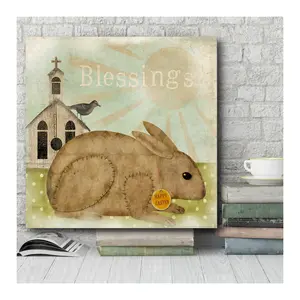 Courtside Market Bunny Blessings 16x16 Canvas Wall Art