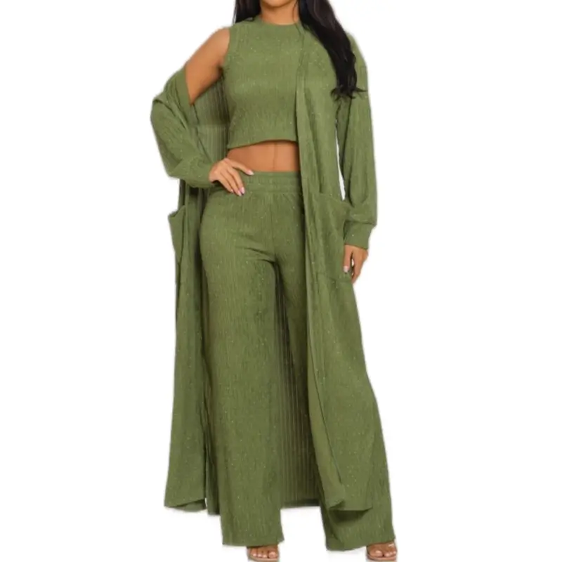 Olive Rhinestone Silver