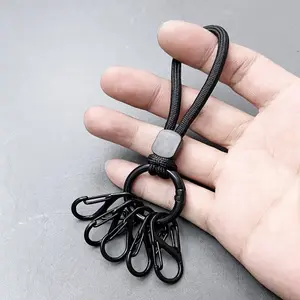 Durable Zinc Alloy Keychain with Round Ring Hook, Hanging Loop, Short Rope, Simple Style, Car and Motorcycle Keychain, Fashion Spring Keychain