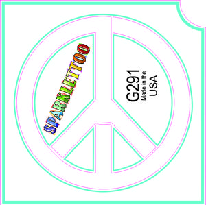 212 MAIN Ruby Red Paint G291 Glitter Tattoo Stencils - 3-Ply Peace Sign Design, 1.5x2.3x2.3 in, FDA Safe, American Made, 100-Count Pack