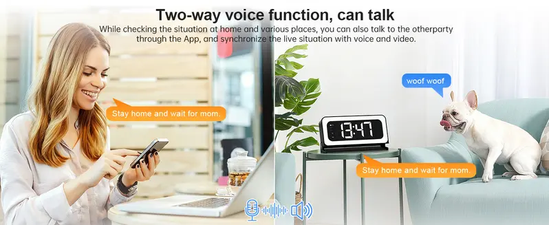 Wireless Smart Alarm Security Camera with Dual-Band WiFi (2.4GHz & 5GHz), SD Card Connection, Audio Support | Real-Time Home Security Monitoring System