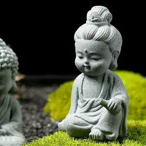 Charming miniature Buddha statue-Zen decoration, suitable for aquarium, rock garden and sand table, perfect room decoration.