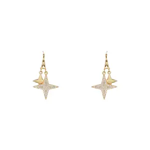 Four-Pointed Star Earrings – Trendy Elegant Studs, Minimalist Celestial Dangle Earrings for Bestie, Viral Internet Celebrity Style