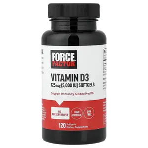 Force Factor Vitamin D3, High Potency, 125 mcg (5,000 IU), 120 Softgels