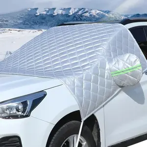 Winter Car Cover Half Hood Magnetic Snow Protection, Thick Fabric, Frost Proof, Saves 20 Minutes Ice Scraping Time, Ideal for Heavy Snow