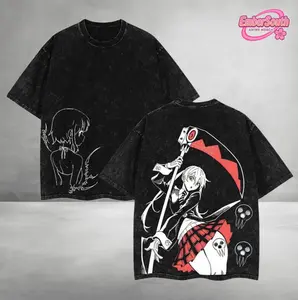 Maka Albarn Soul Eater Tee – Acid Washed Anime Graphic Shirt, Soft Cotton Streetwear, Unisex Casual Menswear & Womenswear, Gift for Anime Fans men