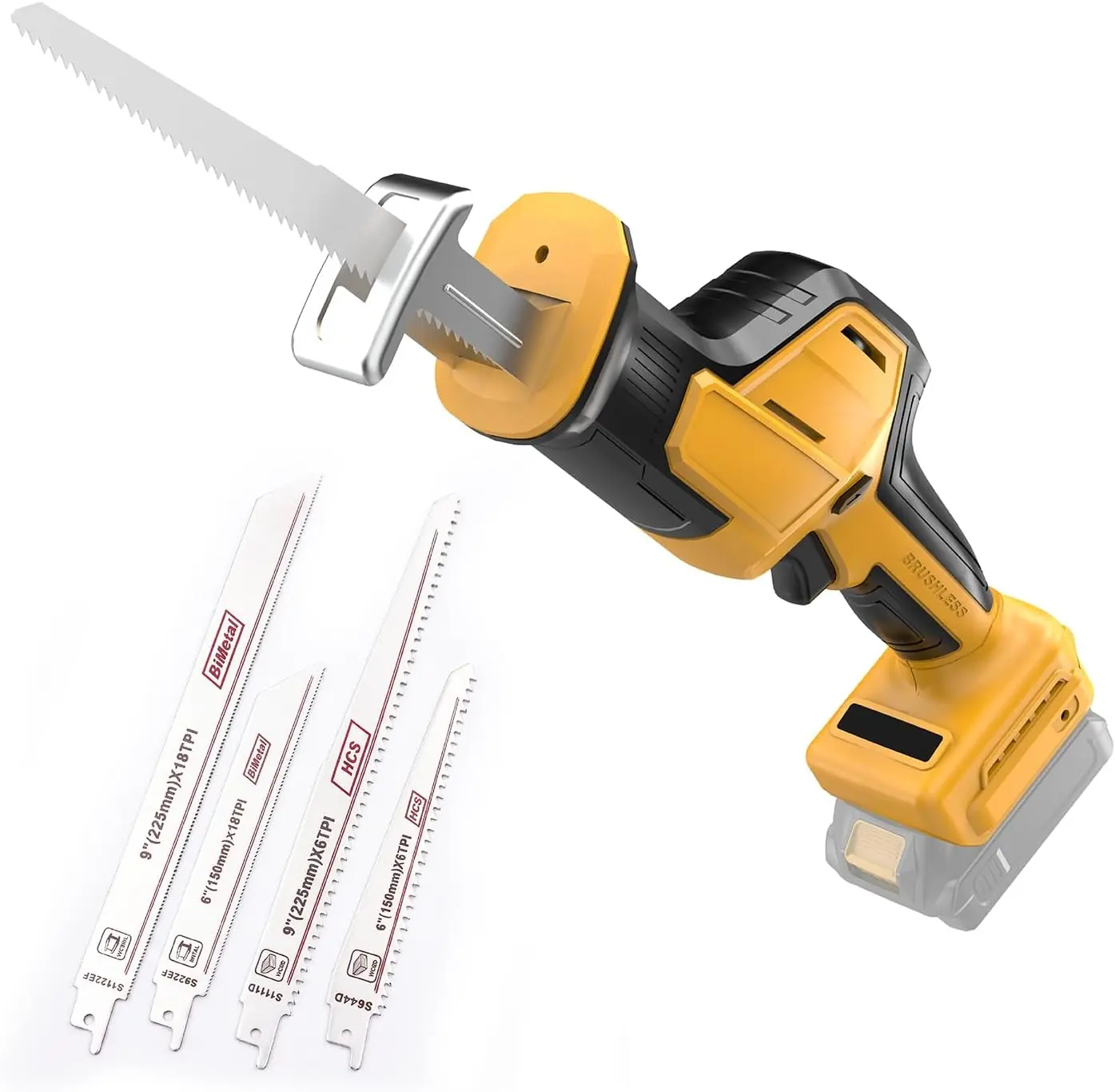 Cordless Reciprocating Saw Compatible with Dewalt 20V Battery(NO Battery)| Cordless Sawzall with 3500 SPM, Brushless Motor, 4 Blades, LED Light for Wood Metal PVC