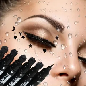 3PCS/Set Waterproof Double-ended Liquid Eyeliner (with Seal) - Quick-drying, Smooth Application, Easy for Beginners To Use, Long-lasting, Suitable for Waterproof Makeup, Parties, Travel and After Swimming