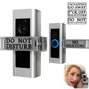 Nap Guardian Doorbell Cover – USA Patented & Owned. Mom Invented for Moms. Sign Rotates from DO NOT DISTURB to NO SOLICITING - Universal Fitting Video or Traditional Buttons, Easy to Install, No Tools or Modifications Needed. It Really Works!
