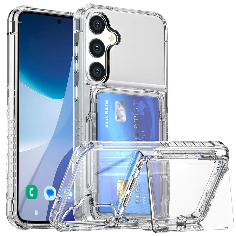 Transparent Photocard Phone case for Samsung S22 S23 S24 S25 S26 Plus Ultra, Anti-yellowing Clear Phone Case with Flip Open Card Holder