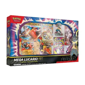 Pokémon TCG Mega Lucario ex Figure Collection - Includes Foil Promo Card Oversize Promo Card Detailed Figure & 5 Booster Packs