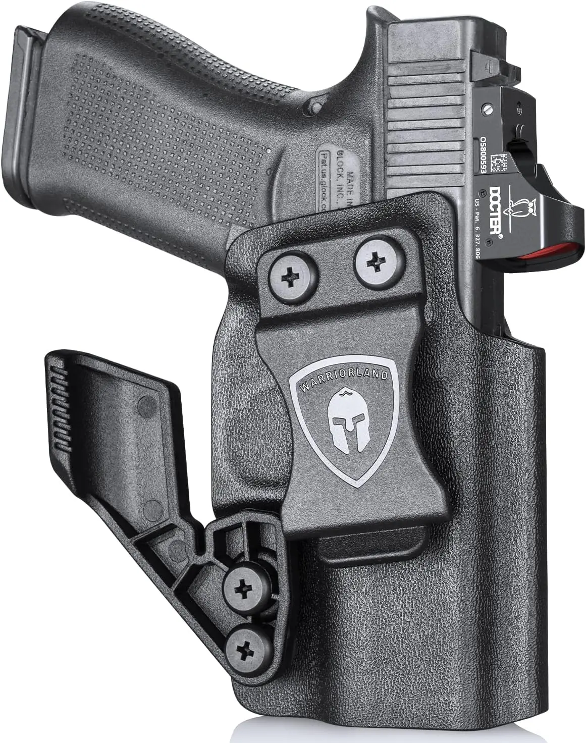 WARRIORLAND Concealed Inside Waistband Kydex Holster - Fits Glock 43, G43X & G43X MOS Pistols, Right Hand Carry, Optics Ready, with Claw & Adjustable Retention, for Competition Use, Concealed Holster, Tactical Holster