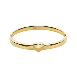 Stately Steel Stainless Steel Heart Bangle