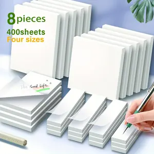 Transparent Sticky Note (8 Counts), 4 Sizes Sticky Notes, Post-it Note for Reading, Studying, Note Taking, School Office Stationery Supplies, Book Accessories