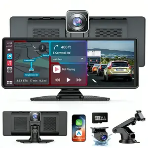 Wireless Carplay Screen for Car 10.26" 4K 360 Rotation Dash Cam Carplay&Android Auto Car Stereo 1080p Backup Camera GPS Navigation/Mirror Link/Voice Control/Siri/FM Satellite Radio Receiver Bluetooth