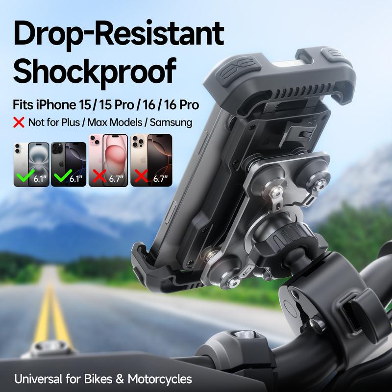 Lamicall Motorcycle Phone Mount – Dual Anti-Vibration Shock Absorber, Full Protection, 360° Secure Holder for iPhone 17pro/16/15/14/13 & All 4.7-6.7” Phones Lamicall Motorcycle Phone Mount – Dual Anti-Vibration Shock Absorber, Full Protection, 360° Secure Holder for iPhone 17pro/16/15/14/13 & All 4.7-6.7” Phones